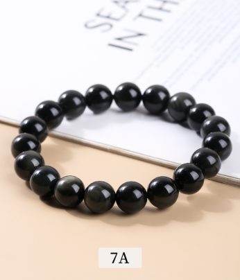 Natural Silver Sheen Obsidian Bracelet