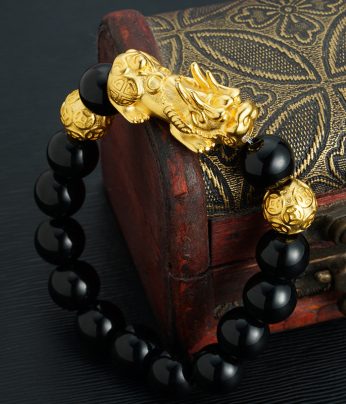 Gold Sand & Colored Glaze Beads for Wealth Protection