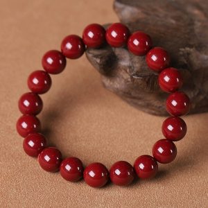 Imperial Violet Cinnabar Bead Bracelet - Feng Shui Energy Talisman