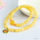 natural yellow agate double wrap bracelet