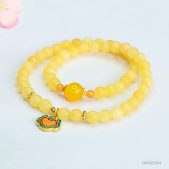 natural yellow agate double wrap bracelet