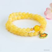 natural yellow agate double wrap bracelet