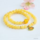 natural yellow agate double wrap bracelet