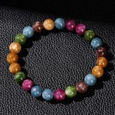 high quality tourmaline colored chalcedony bracelet