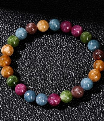 high quality tourmaline colored chalcedony bracelet