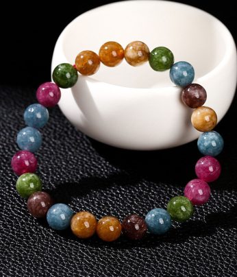 high quality tourmaline colored chalcedony bracelet