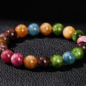 high quality tourmaline colored chalcedony bracelet