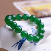 natural green chalcedony bracelet，agate bracelet