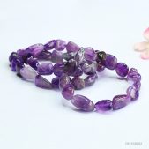 natural amethyst free form bead bracelet
