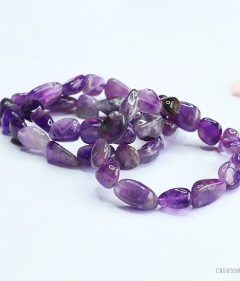 natural amethyst free form bead bracelet