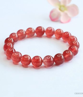 natural strawberry quartz bracelet