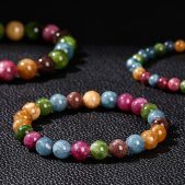 high quality tourmaline colored chalcedony bracelet