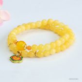 natural yellow agate double wrap bracelet