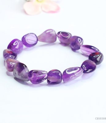 natural amethyst free form bead bracelet