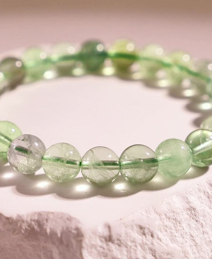 green fluorite beaded bracelet‌ unisex beaded bracelet‌