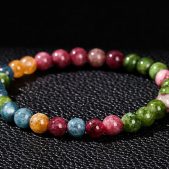 high quality tourmaline colored chalcedony bracelet
